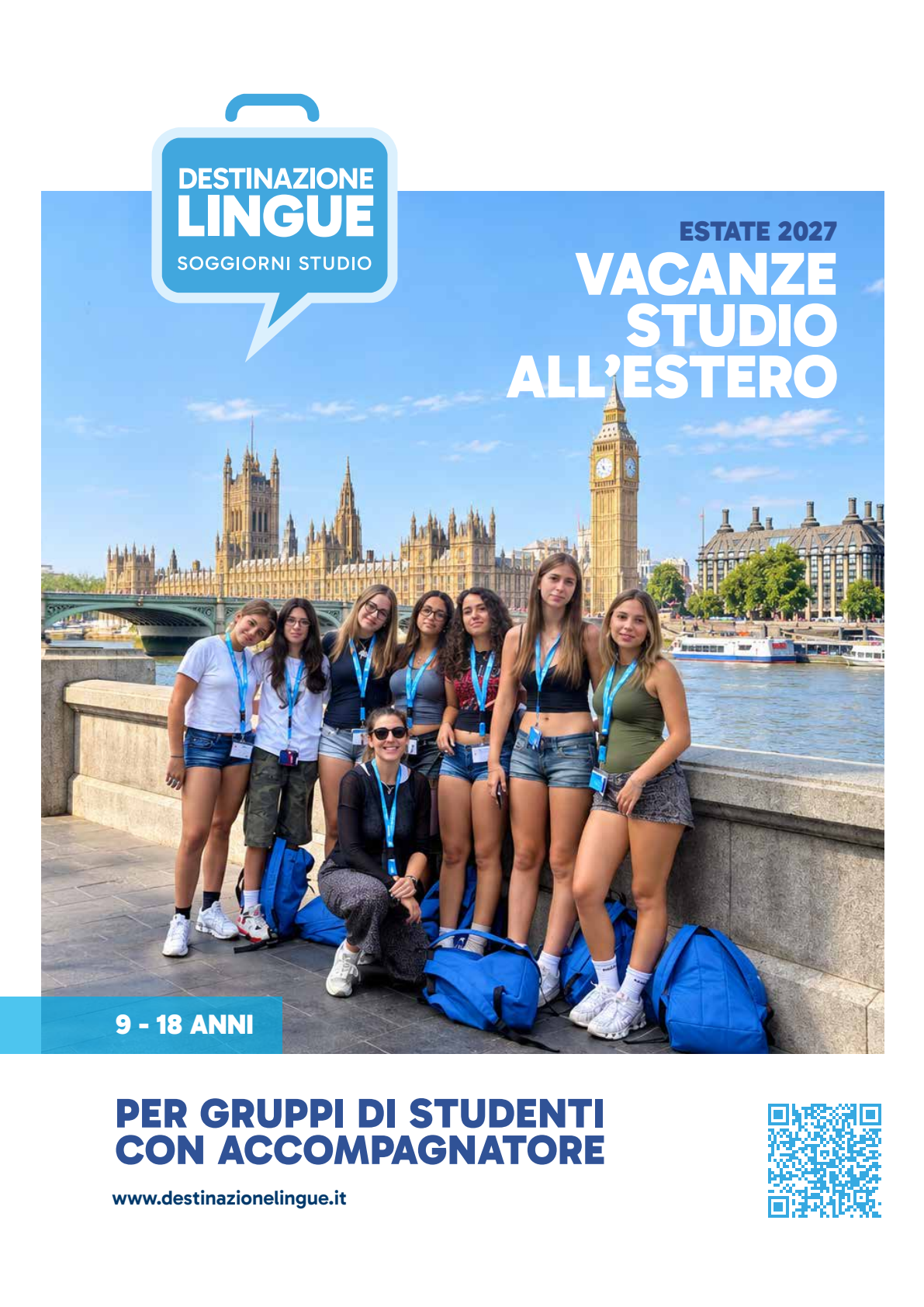 Copertina del Catalogo Vacanze Studio 2027 per gruppi con docenti